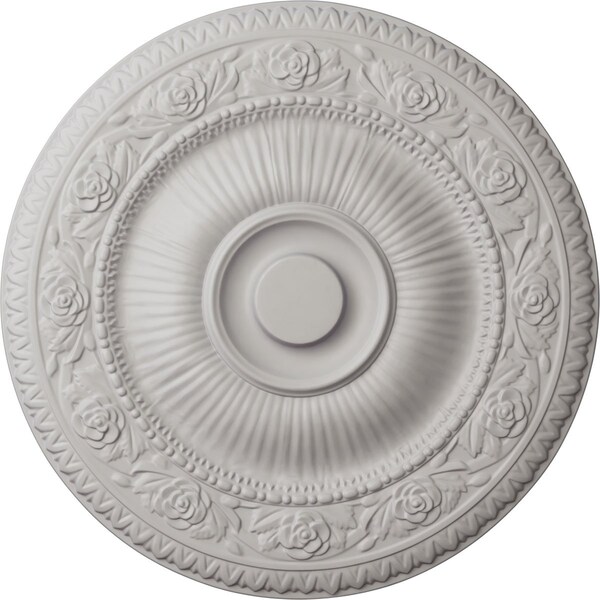 Ekena Millwork Neuveau Ceiling Medallion (Fits Canopies up to 6 3/8"), 24 1/4"OD x 2"P, Ultra Pure White CM24NAUWF - main